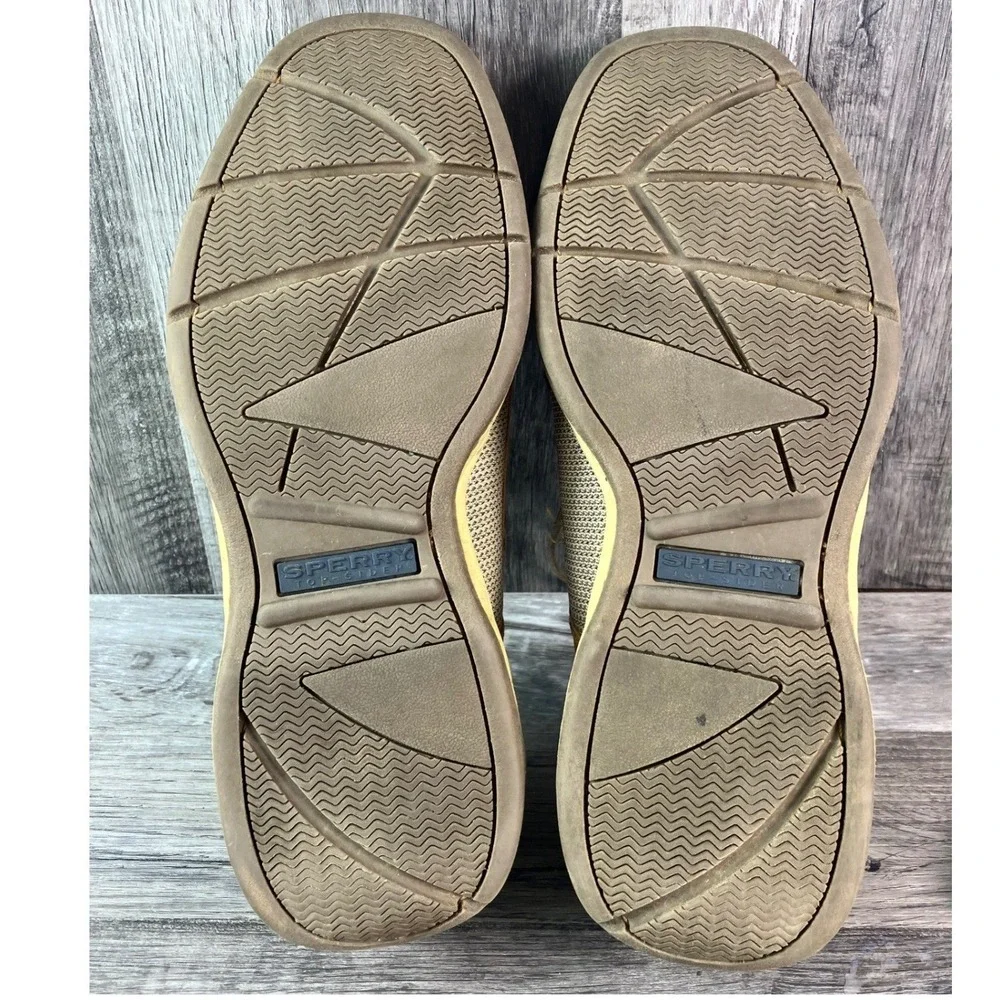 Sperry Top-Sider Billfish Tan Leather Mesh Boat Shoes Mens 9 STS21592 Loafers